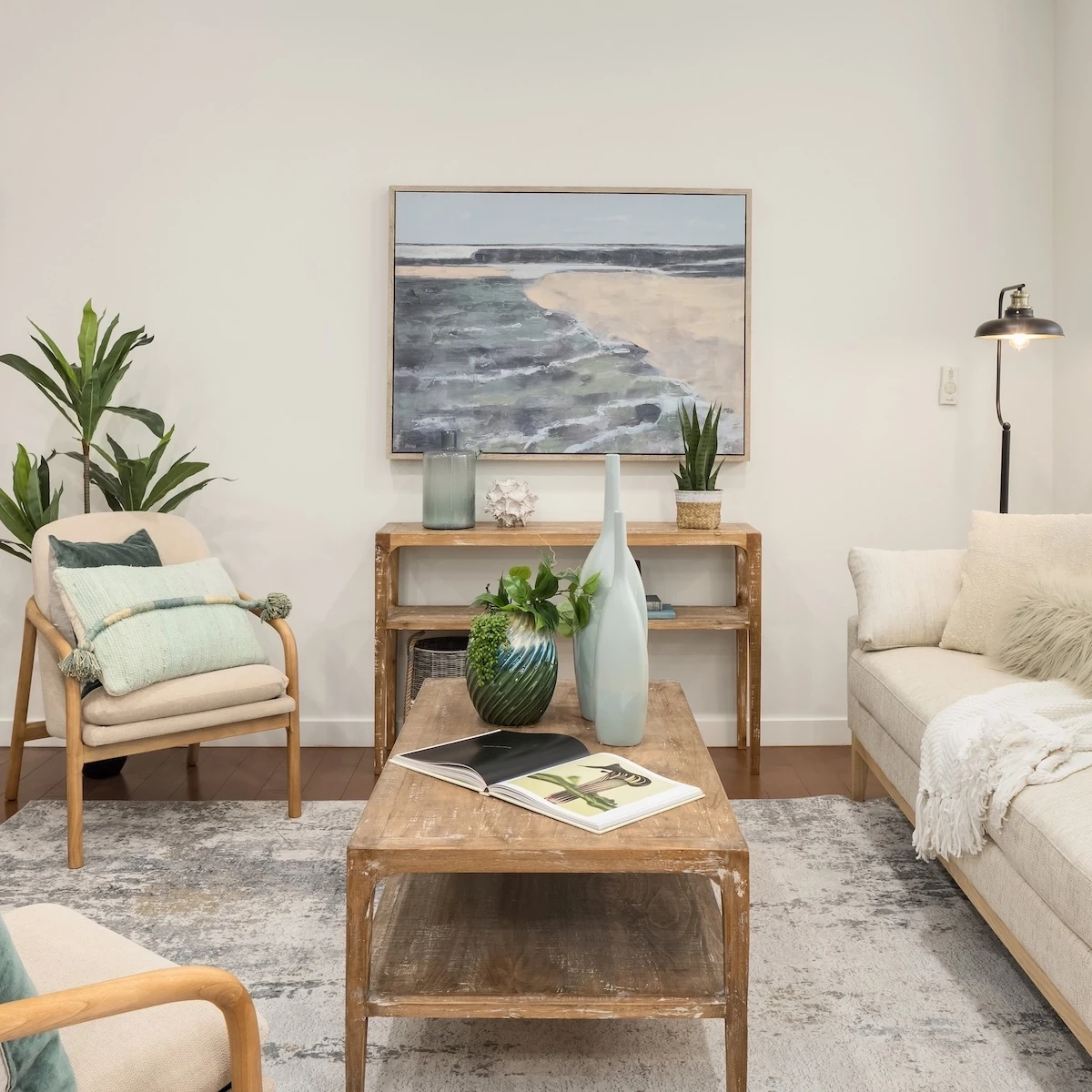 Seattle home interior off white with furniture and plants
